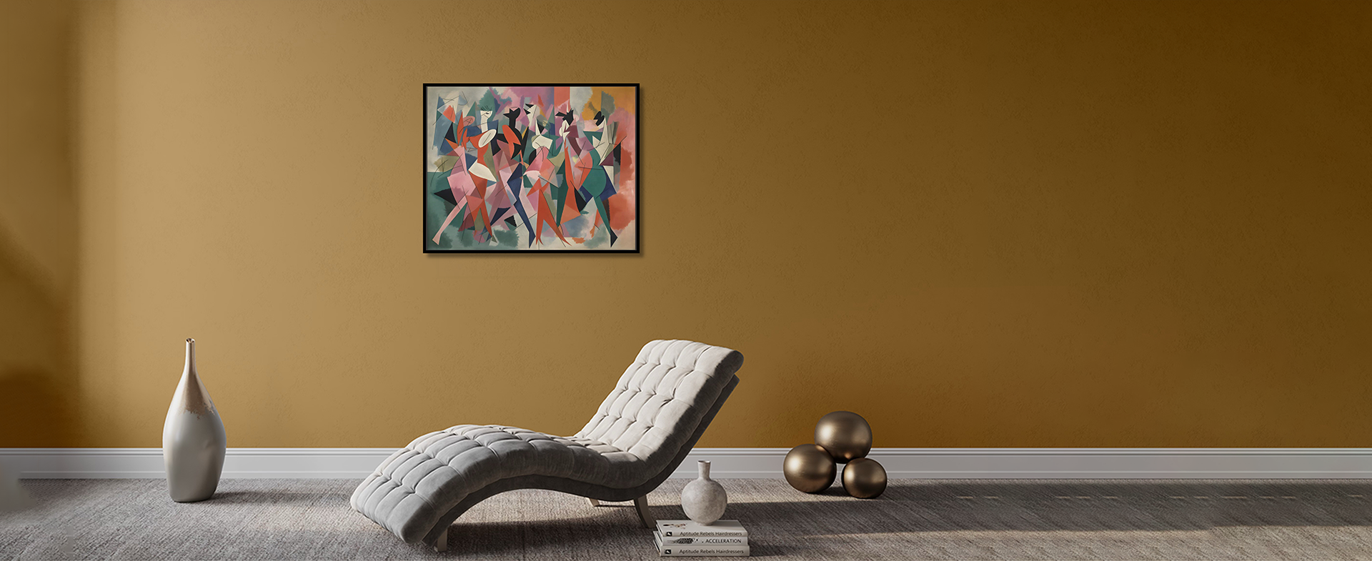 Abstract colorful art in elegant room