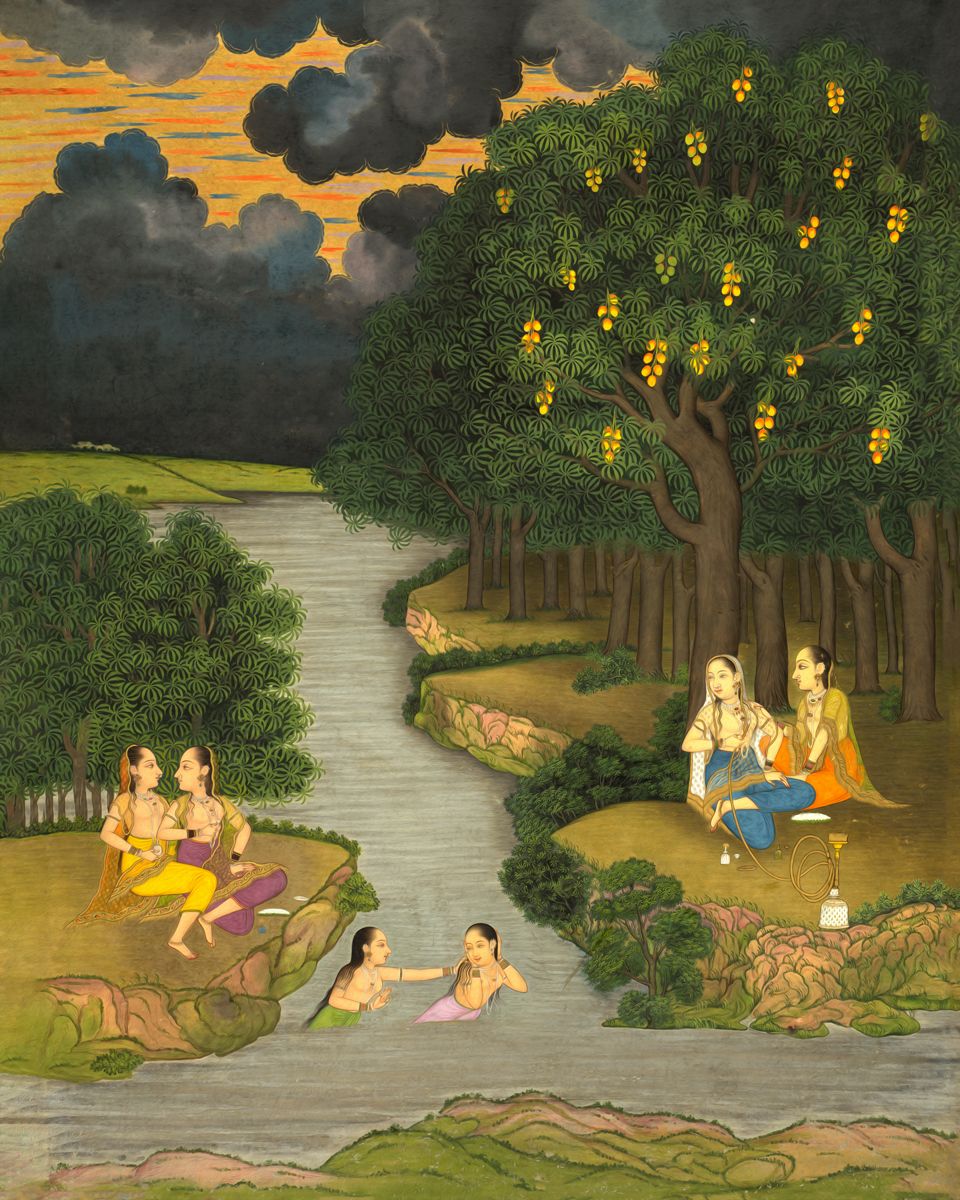  Serenity Unveiled: 'Women enjoying the river' - Art Print on Paper ARTEMYST