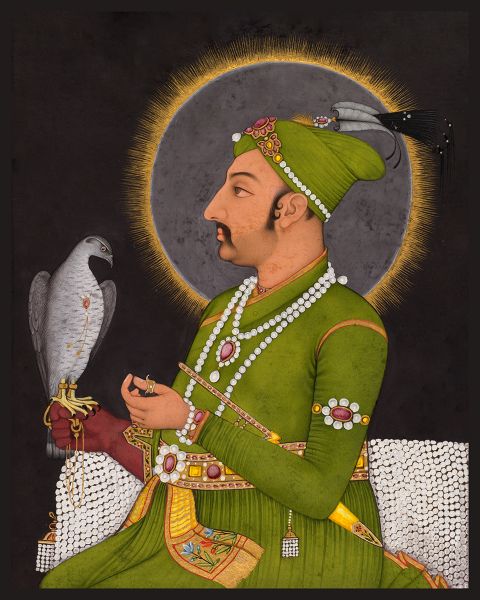  Imperial Grandeur: 'Mughal Emperor Muhammed Shah' - Art Print on Paper ARTEMYST