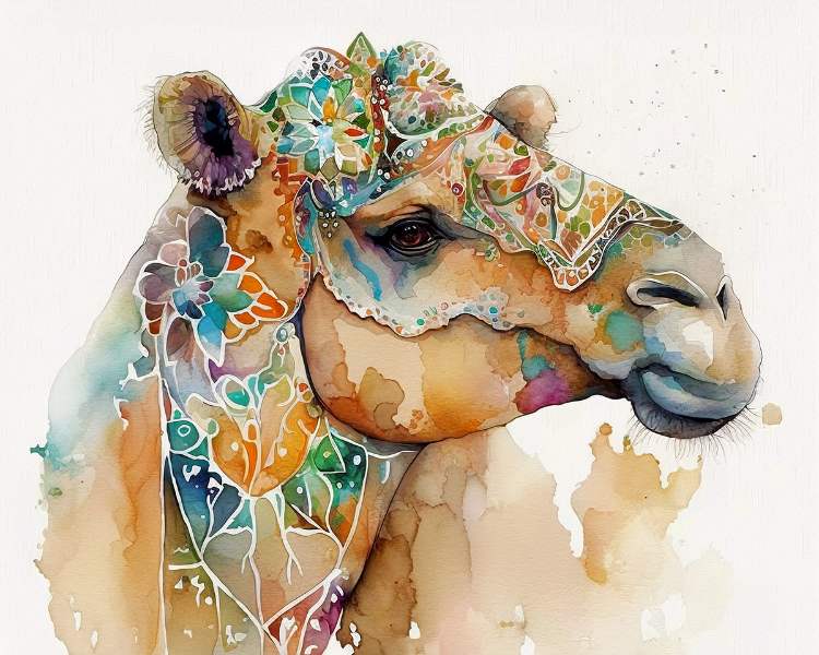 Arabian Pride: Up-Close Elegance - Camel Art Print on Paper ARTEMYST