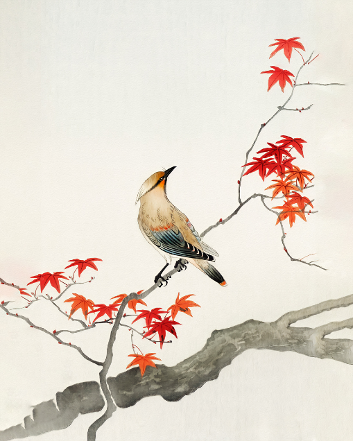  Autumn Serenade: 'Maple Melody' - Art Print on Paper ARTEMYST