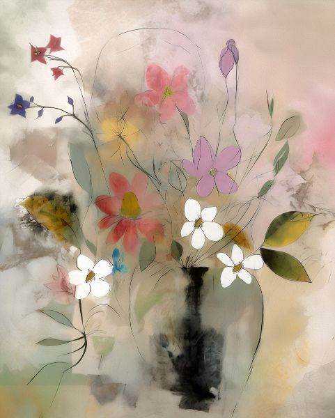  Mystical Blooms: 'Color In The Mist' - Art Print on Canvas. Artemyst