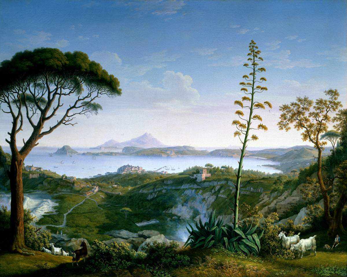 Gulf of Pozzuoli: Serenity by the Italian Shore - Art Print on Paper. ARTEMYST