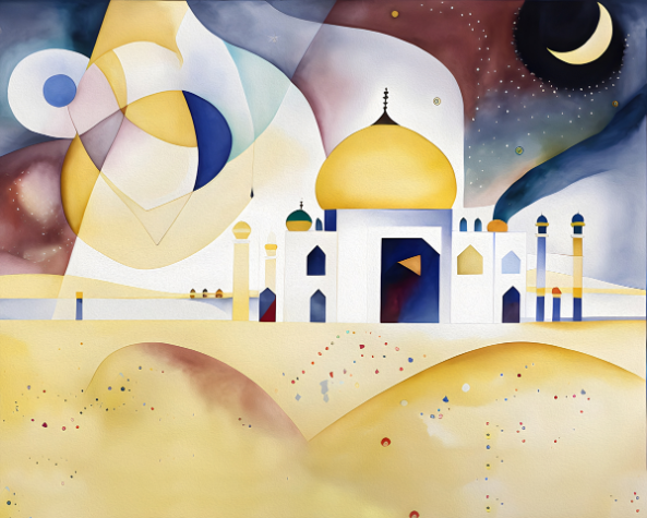 House of Prayer I: Abstract Arabian Mosque Art Print on Fine art paper ARTEMYST