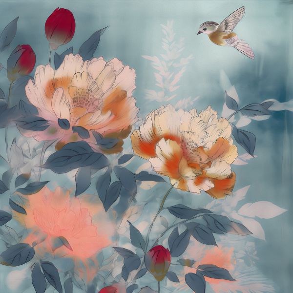  Nectar of Beauty: 'Hummingbird's Call' Collection- Art Print on Canvas. Artemyst