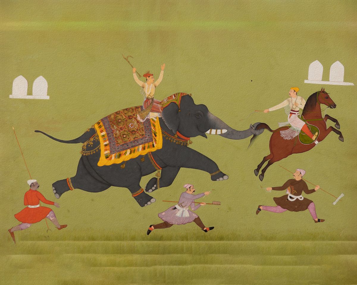  Regal Odyssey: 'Jai Singh and Elephant' - Art Print on Paper ARTEMYST
