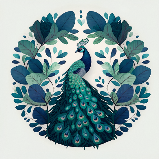  Regal Elegance: 'King of the Birds' Peacock - Art Print on Paper ARTEMYST