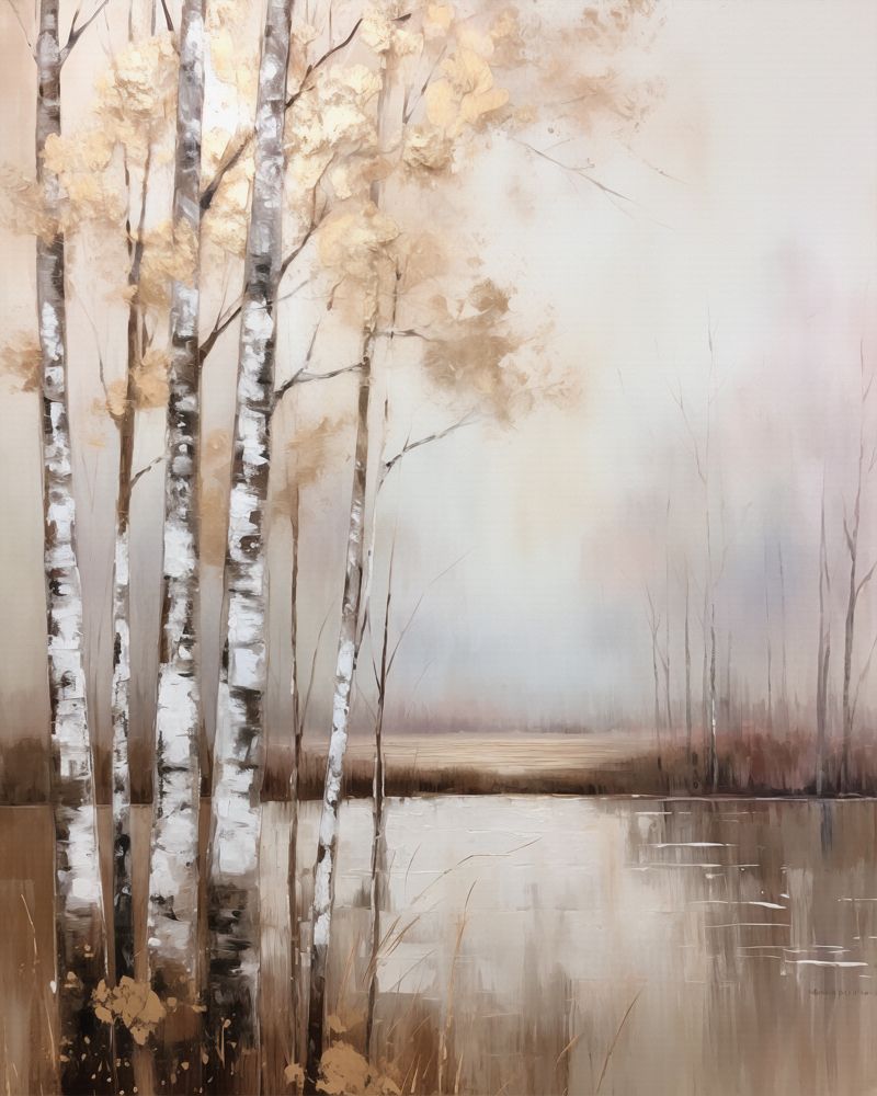  Tranquil Reflections: 'Lakeside Dreams' Landscape Collection - Art Print on Paper ARTEMYST