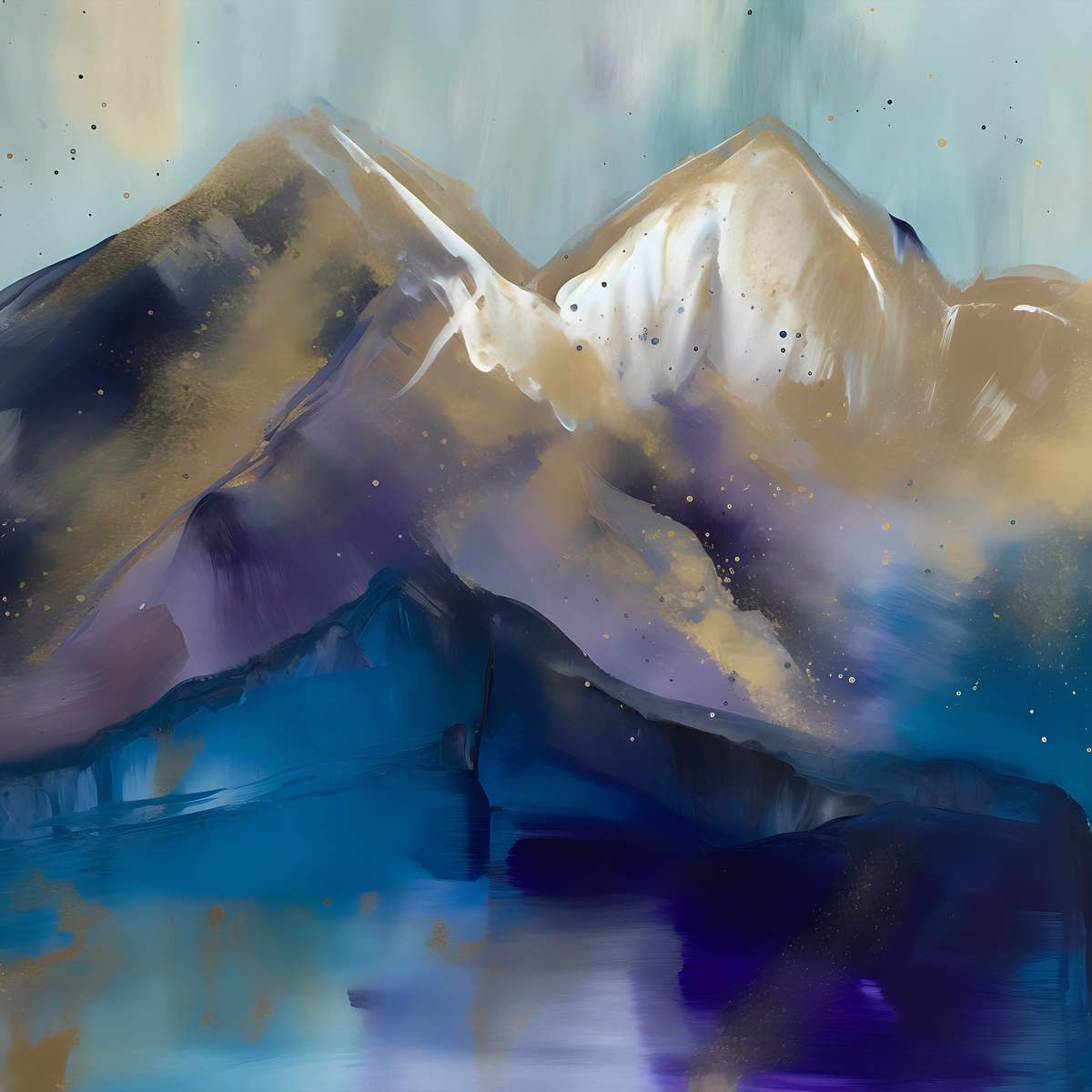 Majestic Peak: Awe-Inspiring Heights in Blue - Art Print on Paper. ARTEMYST