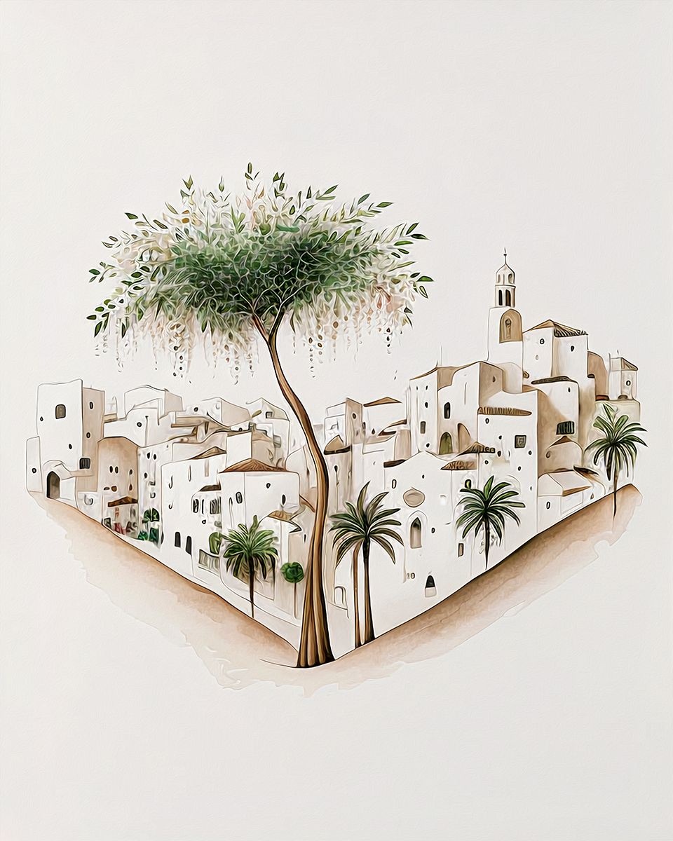 Old Dubai: Minimalist Cityscape Art - Print on Fine art paper ARTEMYST