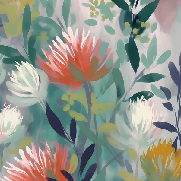  Ethereal Blooms: 'Ombre Hues' Collection - Art Print on Canvas. Artemyst