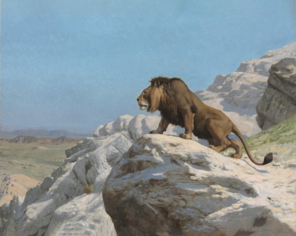  Regal Dominion: 'Pride Rock' Lion Animal Art - Print on Fine Art Paper. ARTEMYST