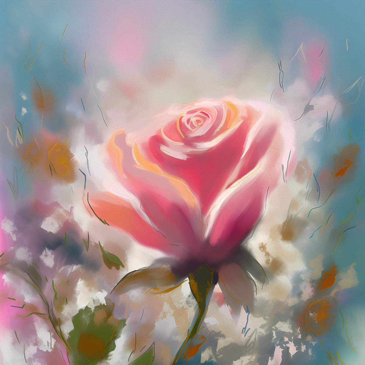  Radiant Bloom: 'Rose In The Sun' Artwork - Art Print on Canvas. Artemyst