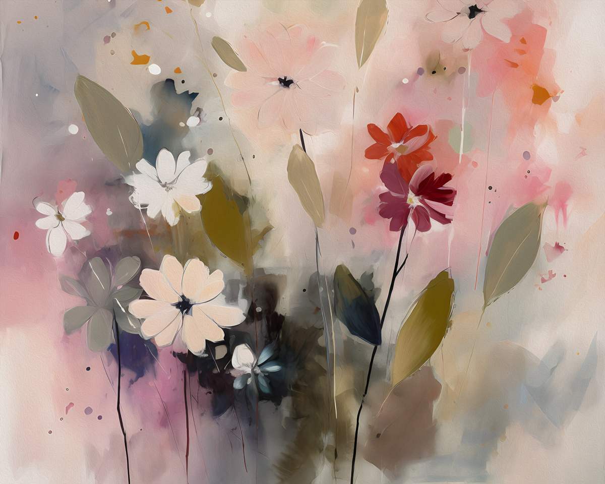  Blooms of Renewal: 'Spring Dyes' Artwork- Art Print on Canvas. Artemyst