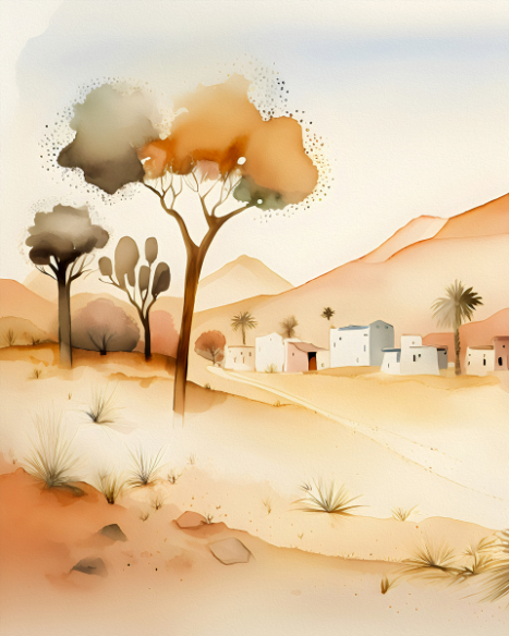 The Desert Speaks: Minimalistic Tranquility- Art Print on Fine art paper ARTEMYST