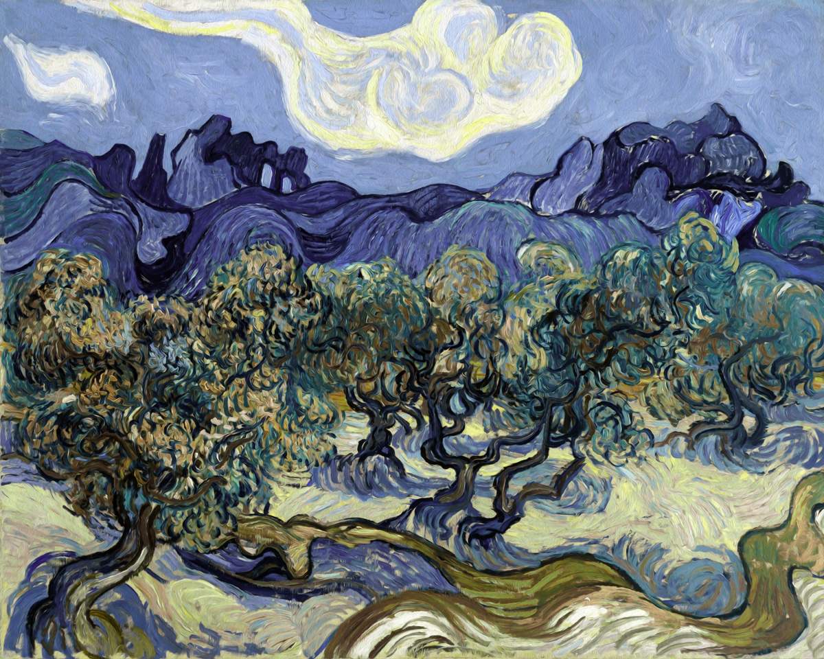 The Olive Trees: Van Gogh's Expressive Symphony - Art Print on Paper. ARTEMYST