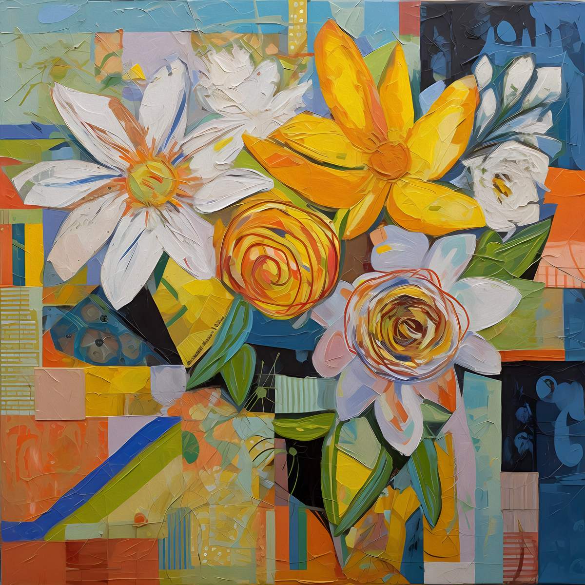  Radiant Sunshine: 'Yellow Flowers' Art Collection - Art Print on Canvas. Artemyst