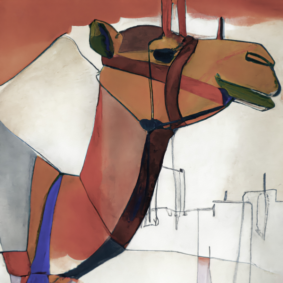  Urban Oasis: 'Camel in Town' Animal Art - Print of Fine Art Paper. ARTEMYST