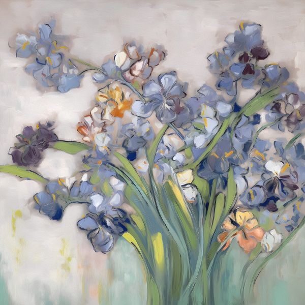  Iris Waltz: 'Dancing Irises' - Art Print on Canvas. Artemyst