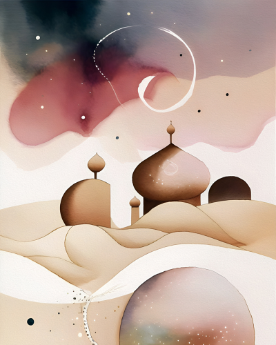 Dusk in the Desert: Minimalistic Serenity Art - Print on Fine Art Paper ARTEMYST