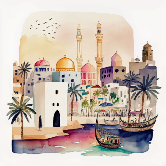 Madinat: Arabian Water Canals Art - Print on Fine art paper ARTEMYST