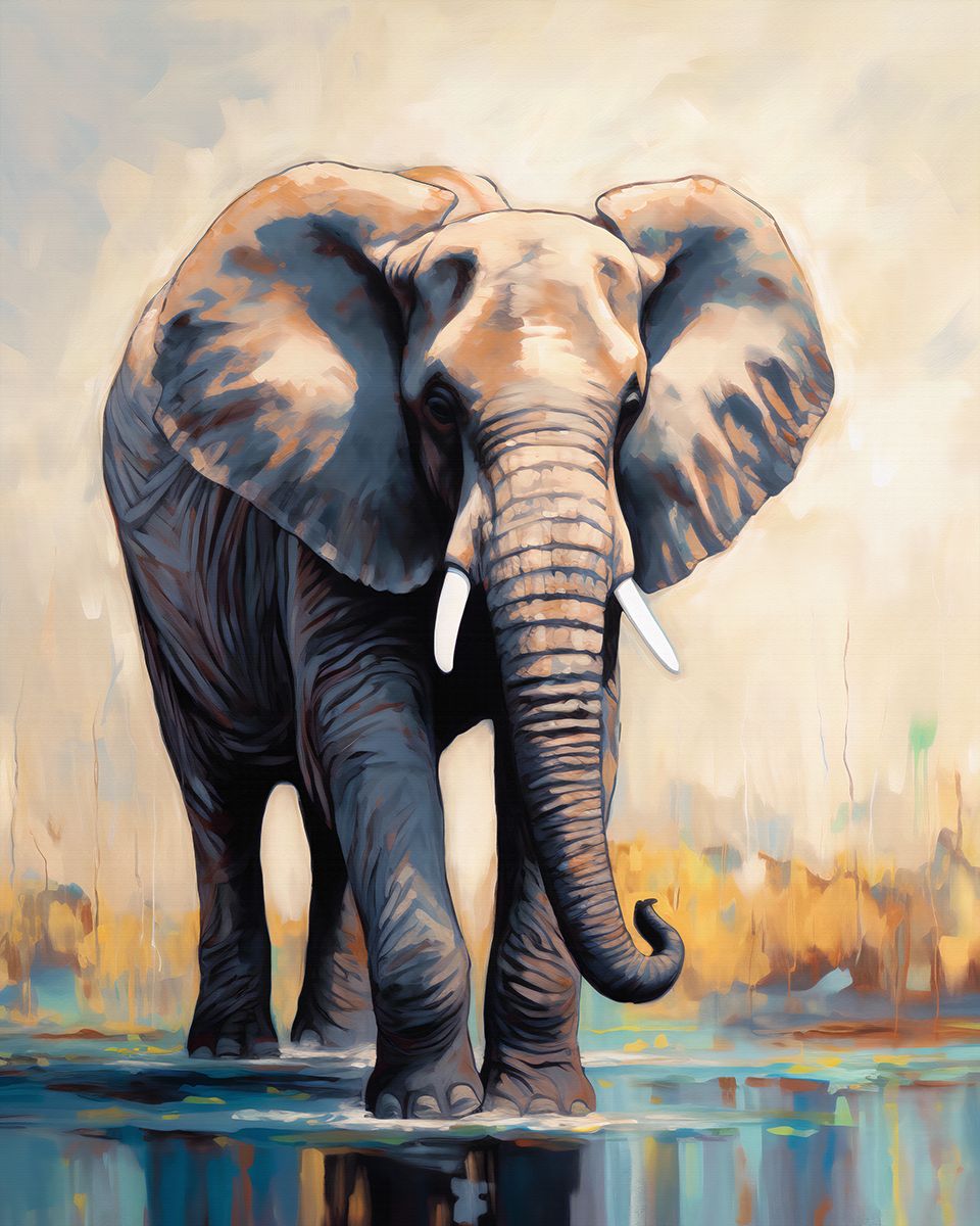  Timeless Majesty: 'Wild Elephant' Animal Art - Print on Fine Art Paper. ARTEMYST